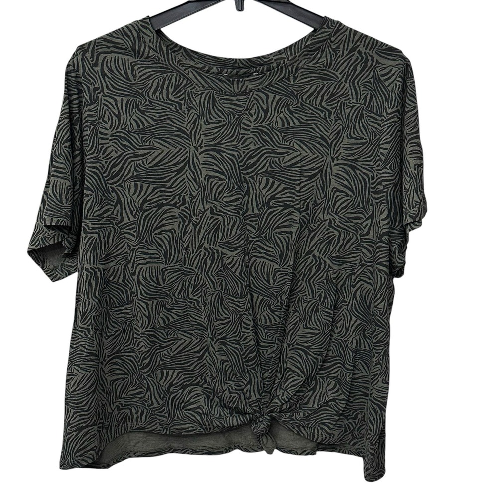 SANCTUARY Perfect Knot Printed T-shirt In Fatigue Tigress Women's Size 3X XXXL